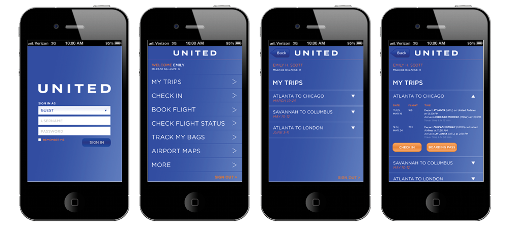 the united airline app